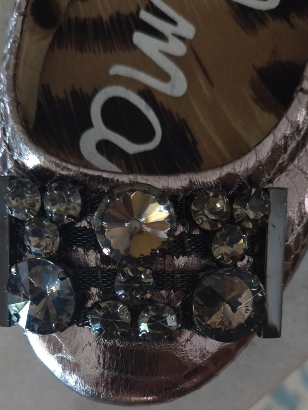 Sam Edelman Bronze Metallic Jeweled Ballet Flats - Picture 5 of 5